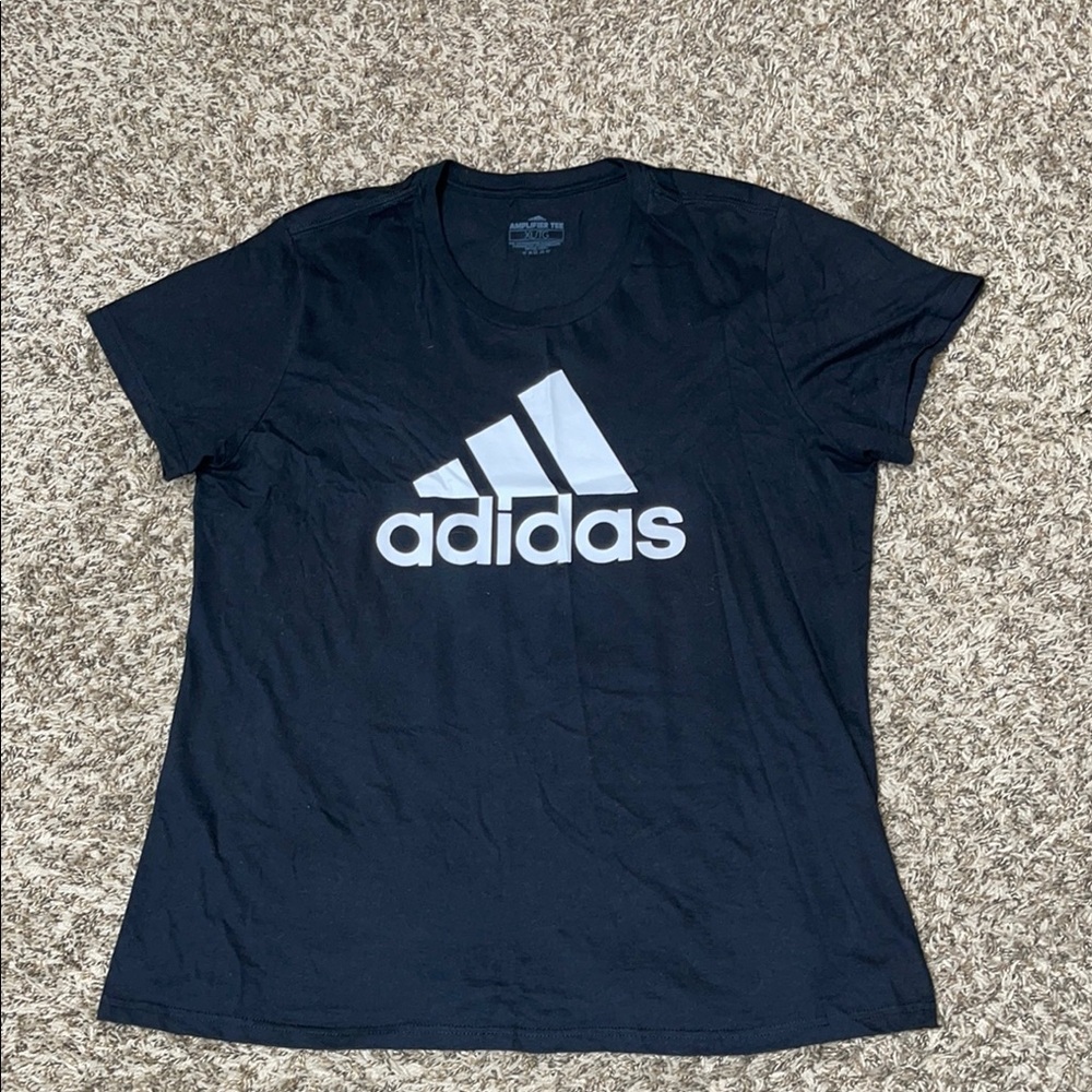 Adidas Black Tee with White Logo